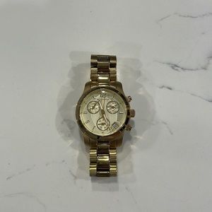 Michael Kors MK-5384 Runway Gold Dial All Stainless Steel Gold Tone Ladies Watch